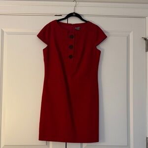 Ann Taylor Red Mini Dress with Button Detail